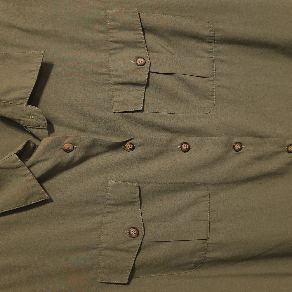 Croft & Barrow Olive Button-Up Blouse - Picture 4 of 7